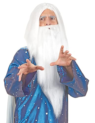 DEGUISE TOI Zauberer Perücke mit langem Bart - Grau, Weiss DEGUISE TOI Zauberer Perücke mit langem Bart - Grau, Weiss von DEGUISE TOI