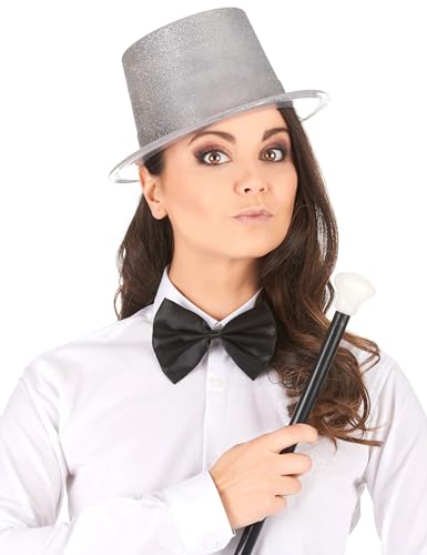 DEGUISE TOI Zylinder mit Glitzer für Erwachsene silber - Grau, Silber von DEGUISE TOI