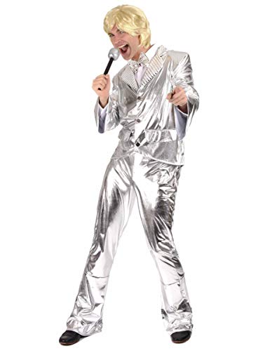 Generique - Glänzendes Disco-Kostüm Silber für Herren M Generique - Glänzendes Disco-Kostüm Silber für Herren M von DEGUISE TOI
