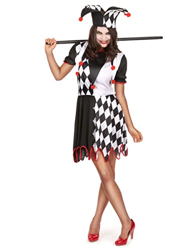 Generique - Harlekin-Damenkostüm schwarz-Weiss-rot Generique - Harlekin-Damenkostüm schwarz-Weiss-rot von DEGUISE TOI