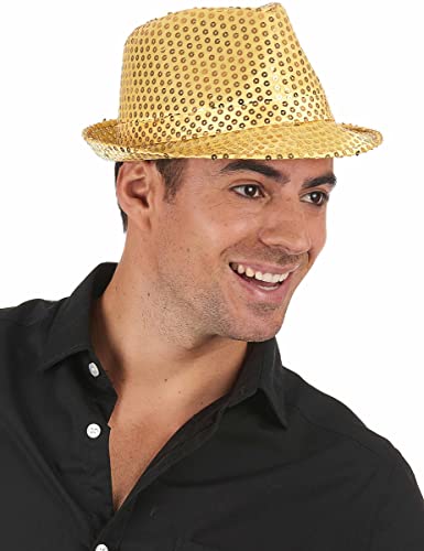 Generique - Trilby Hut Partyhut mit Pailletten Gold Generique - Trilby Hut Partyhut mit Pailletten Gold von DEGUISE TOI