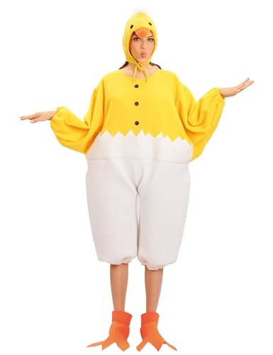 KULTFAKTOR GmbH Küken Unisex-Kostüm Huhn gelb-Weiss Einheitsgröße KULTFAKTOR GmbH Küken Unisex-Kostüm Huhn gelb-Weiss Einheitsgröße von DEGUISE TOI