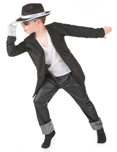 KULTFAKTOR GmbH Popstar Kinderkostüm schwarz-Weiss 134/140 (9-10 Jahre) von DEGUISE TOI