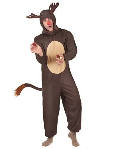 KULTFAKTOR GmbH Rentier-Herrenkostüm Weihnachten braun M KULTFAKTOR GmbH Rentier-Herrenkostüm Weihnachten braun M von DEGUISE TOI