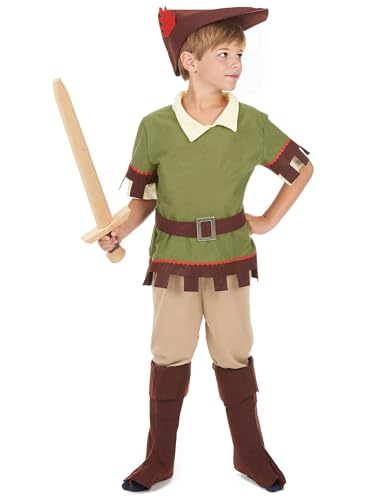 KULTFAKTOR GmbH Robin Hood Kinderkostüm Bogenschütze grün-braun 122/134 (7-9 Jahre) von DEGUISE TOI