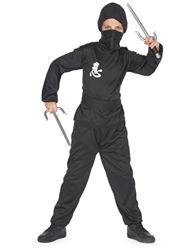 VEGAOO - Ninja-Kostüm Kommando schwarz für Jungen - 134/140 (10-12 Jahre) - Schwarz - Kostüme für Kinder - - Carnaval von DEGUISE TOI