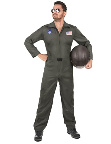 Vegaoo Amerikanischer Pilot Kostüm für Herren Khaki - L von DEGUISE TOI
