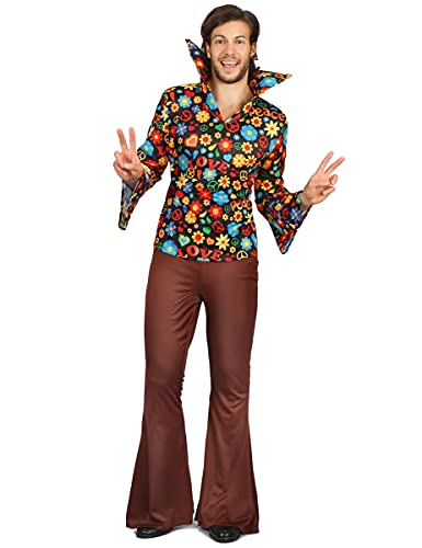 Vegaoo Blumiges Hippie-Kostüm für Herren bunt - M Vegaoo Blumiges Hippie-Kostüm für Herren bunt - M von DEGUISE TOI