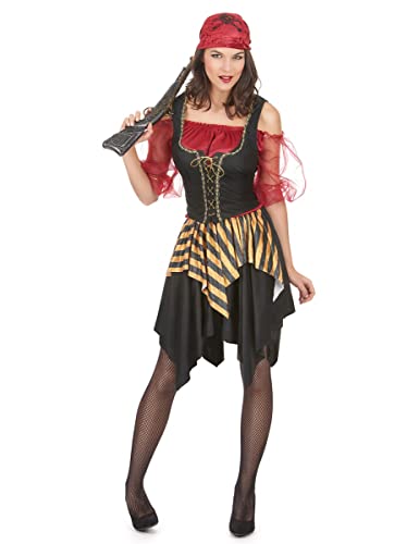 Vegaoo Edle Piratin Damenkostüm rot-schwarz-gold - M/L Vegaoo Edle Piratin Damenkostüm rot-schwarz-gold - M/L von DEGUISE TOI