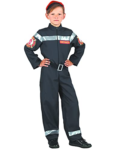 Vegaoo Feuerwehrmann-Kostüm für Jungen dunkelblau - 122/134 (7-9 Jahre) von DEGUISE TOI