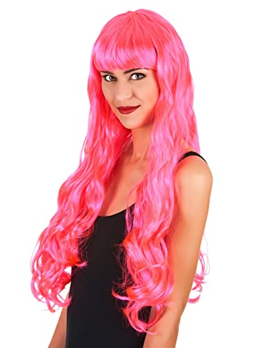 Vegaoo Langhaar Perücke rosa für Damen - Rosa, Pink Vegaoo Langhaar Perücke rosa für Damen - Rosa, Pink von DEGUISE TOI