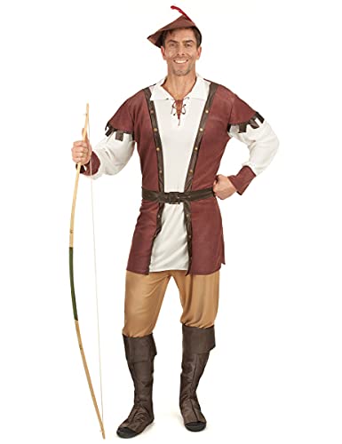 Vegaoo Mittelalter Jäger-Kostüm braun-Weiss-beige - M Vegaoo Mittelalter Jäger-Kostüm braun-Weiss-beige - M von DEGUISE TOI