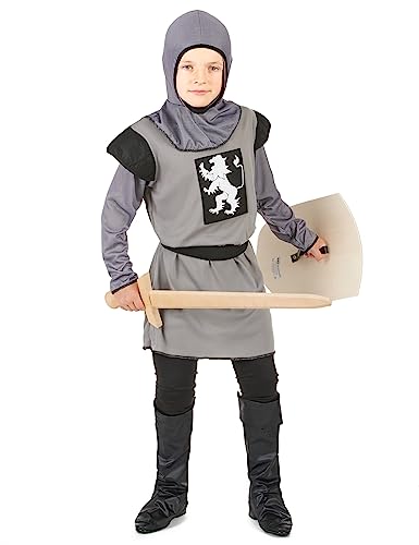 Vegaoo Mittelalterliches Ritterkostüm für Jungen grau-Weiss - 122/134 (7-9 Jahre) von DEGUISE TOI