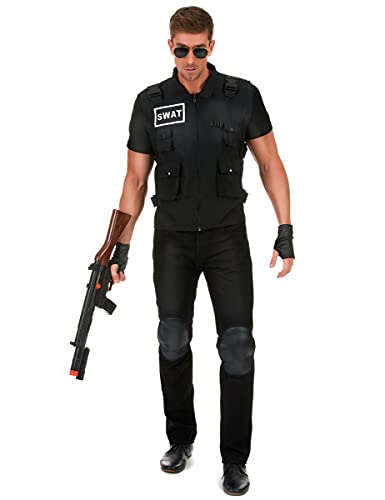 Vegaoo Originelles SWAT Herrenkostüm schwarz - L Vegaoo Originelles SWAT Herrenkostüm schwarz - L von DEGUISE TOI