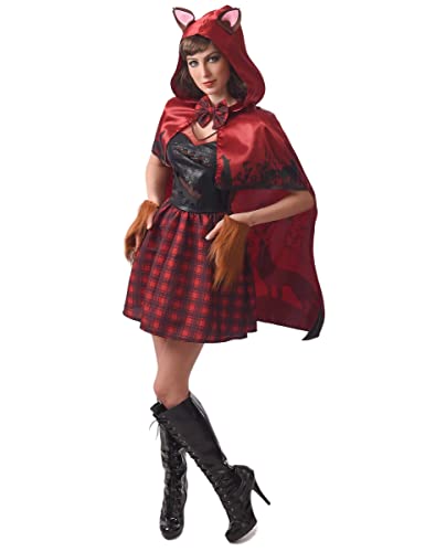 Vegaoo Rotkäppchen-Wolfskostüm für Damen Faschingskostüm rot-schwarz - L Vegaoo Rotkäppchen-Wolfskostüm für Damen Faschingskostüm rot-schwarz - L von DEGUISE TOI
