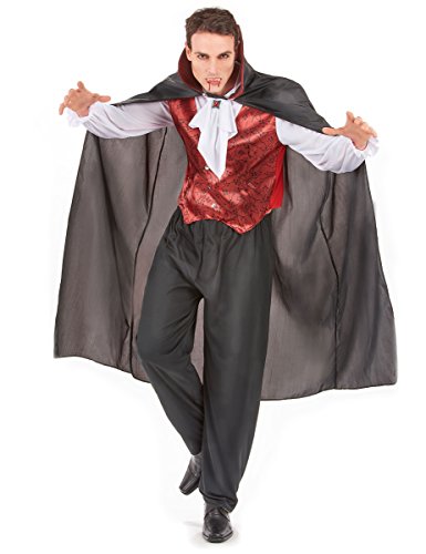 Vegaoo Vampir-Kostüm für Herren Blutsauger Halloweenkostüm schwarz-bordeaux - XL von DEGUISE TOI