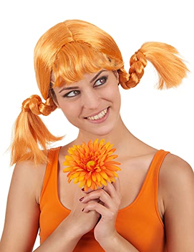 Verrückte Zopf-Perücke orange Verrückte Zopf-Perücke orange von DEGUISE TOI