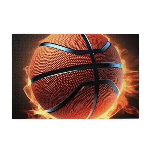 3D-Basketball-Druck, 1000 Teile, Puzzle, Premium-Holzpuzzle, Geschenke für Erwachsene, Familie, Hochzeit, Abschlussgeschenk, vertikale Version von DEHIWI