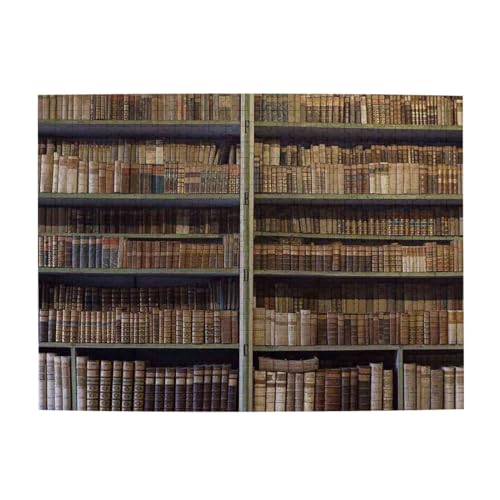 Alte Bücher In Bibliothek Drucken Puzzle 500 Teile Holzpuzzle Geschenke Für Erwachsene Familie Hochzeit Abschluss Geschenk Vertikale Version von DEHIWI