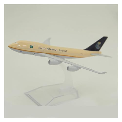 DEHIWI Aerobatic Flugzeug 16 cm Großes Boeing 747-Flugzeugmodell Der Saudi Arabian Airlines Aus Druckgusslegierung Im Maßstab 1:400 Für Luftfahrt-Passagierflugzeuge von DEHIWI