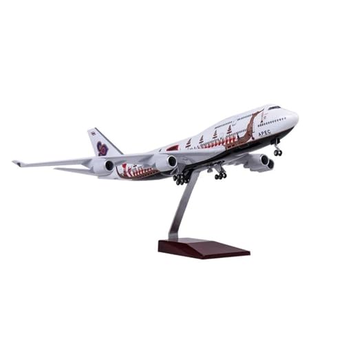 DEHIWI Aerobatic Flugzeug 47 cm Maßstab 1:150 Druckgussmodell Thai Airways Drachenboot Boeing 747 Harzflugzeug Airbus Spielzeugsammlung (Farbe : No Light) von DEHIWI