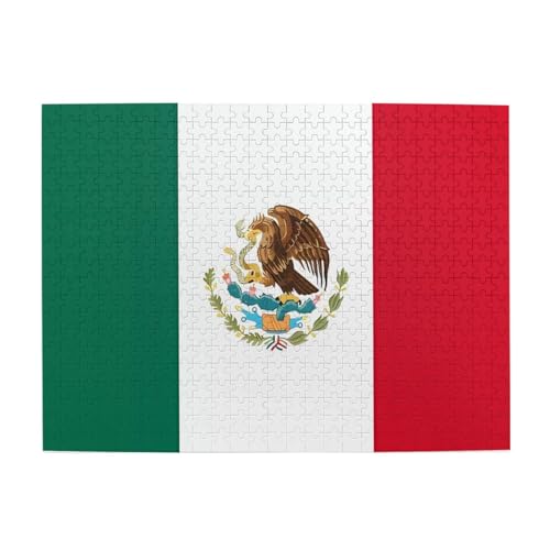 Flagge von Mexiko Druck Puzzle 500 Teile Holzpuzzle Geschenke Für Erwachsene Familie Hochzeit Abschluss Geschenk Vertikale Version von DEHIWI