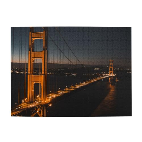 Golden Gate Bridge Print Jigsaw Puzzle 500 Teile Holzpuzzle Geschenke Für Erwachsene Familie Hochzeit Abschluss Geschenk Vertikale Version von DEHIWI
