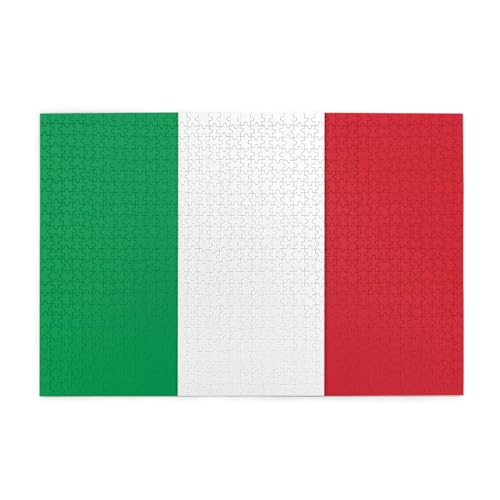 Italien Flagge Druck 1000 Teile Puzzle Premium Holz Puzzle Geschenke Für Erwachsene Familie Hochzeit Abschluss Geschenk Vertikale Version von DEHIWI
