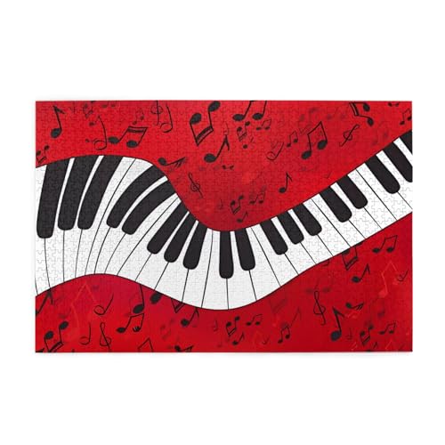 Musiknote Klavierdruck 1000 Teile Puzzle Premium Holzpuzzle Geschenke Für Erwachsene Familie Hochzeit Abschluss Geschenk Vertikale Version von DEHIWI
