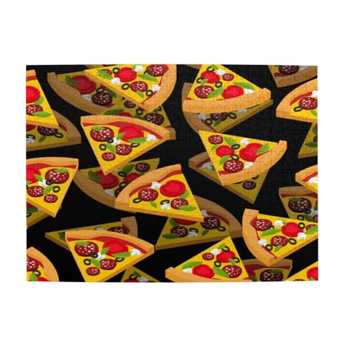 Pizza 3D Druck Puzzle 500 Teile Holzpuzzle Geschenke Für Erwachsene Familie Hochzeit Abschluss Geschenk Vertikale Version von DEHIWI