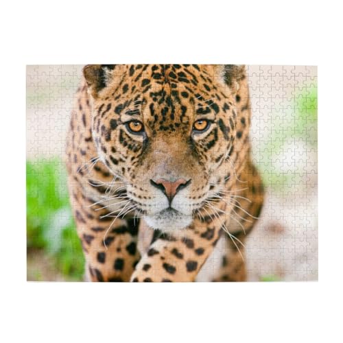 Puzzle mit Leopardenmuster, 500 Teile, Holzpuzzle, Geschenke für Erwachsene, Familie, Hochzeit, Abschlussgeschenk, vertikale Version von DEHIWI
