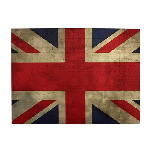 Puzzle mit britischer Flagge, 500 Teile, Holzpuzzle, Geschenke für Erwachsene, Familie, Hochzeit, Abschlussgeschenk, vertikale Version von DEHIWI