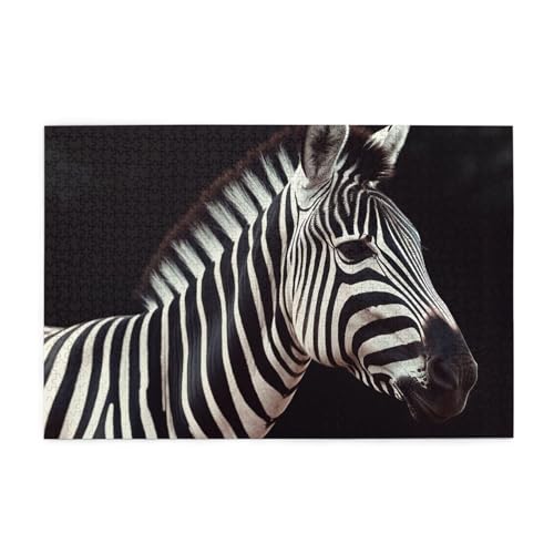 Tier Zebra Druck 1000 Teile Puzzle Premium Holzpuzzle Geschenke Für Erwachsene Familie Hochzeit Abschluss Geschenk Vertikale Version von DEHIWI