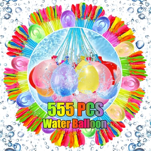555 Stück Selbstschließend Wasserballons Set - Schnellbefüllbare Wasserbomben mit 3 Hahnanschluss, Bunte Wasserbomben für Wasserschlachten, Ideal für Sommerpartys, Pool und Strandspiele 555 Stück Selbstschließend Wasserballons Set - Schnellbefüllbare Wasserbomben mit 3 Hahnanschluss, Bunte Wasserbomben für Wasserschlachten, Ideal für Sommerpartys, Pool und Strandspiele von DEJIN