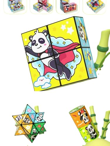 Kreativer faltbarer Panda-Zauberwürfel-Spielzeug für Kinder, 3D-Flips, Zauberwürfel-Set, Reise verwandelt Würfel, Stress-Angstlinderung und Zeitvertreib, 4-in-1-Würfel, Spielzeug für Kinder und Kreativer faltbarer Panda-Zauberwürfel-Spielzeug für Kinder, 3D-Flips, Zauberwürfel-Set, Reise verwandelt Würfel, Stress-Angstlinderung und Zeitvertreib, 4-in-1-Würfel, Spielzeug für Kinder und von DEJIN