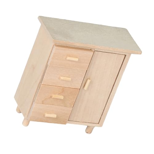 Antike 4 Schublade Miniaturschrank Genau 1/12 Dollhouses Möbel Für Realistische Schlafzimmer Dekore Und Organisierende Antiquitäten Miniaturschubladen Truhe von DEKKRYNFV