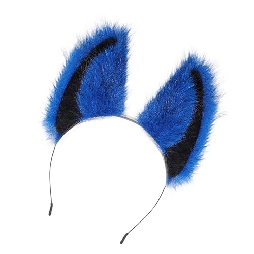 DEKKRYNFV Fauxpelze Füchse Wolf Ohren Stirnband Pelzige Handgefertigte Tierhaarband Kopfbekleidung Halloween Kostüm Cosplay Accessoires Katzen Füchse Wolf Stirnband Und Schwanz von DEKKRYNFV