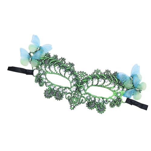 DEKKRYNFV Frauen Maskeraden Maske Mit Strasssteinen Prom Venezianer Party Halb Gesichtsspitze Eyemask Mardi Gras Maskeraden Halbes Gesicht Für Ballproms Und Halloween von DEKKRYNFV