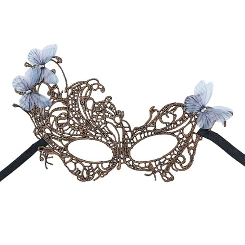 DEKKRYNFV Frauen Maskeraden Maske Mit Strasssteinen Prom Venezianer Party Halb Gesichtsspitze Eyemask Mardi Gras Maskeraden Halbes Gesicht Für Ballproms Und Halloween von DEKKRYNFV
