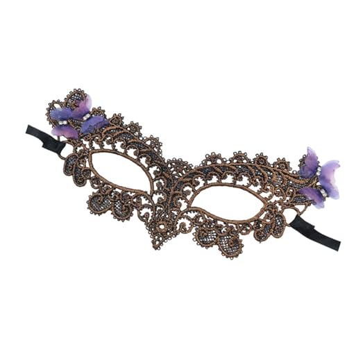 DEKKRYNFV Frauen Maskeraden Maske Mit Strasssteinen Prom Venezianer Party Halb Gesichtsspitze Eyemask Mardi Gras Maskeraden Halbes Gesicht Für Ballproms Und Halloween von DEKKRYNFV
