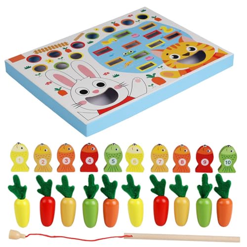 DEKKRYNFV Früheres Lernen Puzzlespielzeug Für Kinder Interaktives Fischerei Und Karottenernte Spielzeug Für Handaugenkoordination Early Education Fine Motor von DEKKRYNFV