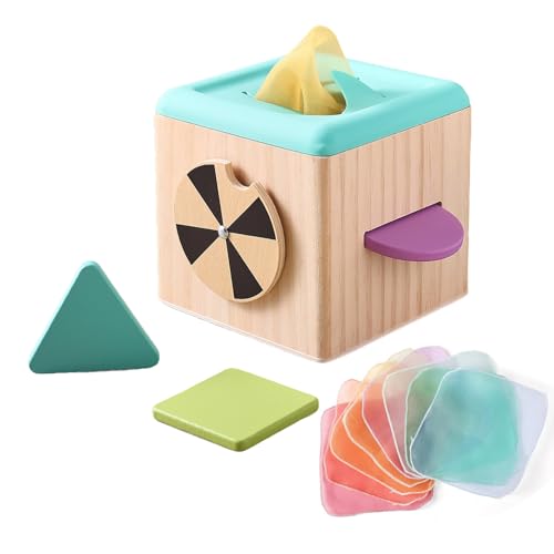 DEKKRYNFV Hölzerne Sensorische Form Passende Puzzle Gewebebehälter Spielzeug Für Kleinkind Early Education Activity Puzzle Box Für Kinderbaby Frühes Lernen Sortierspielzeug von DEKKRYNFV
