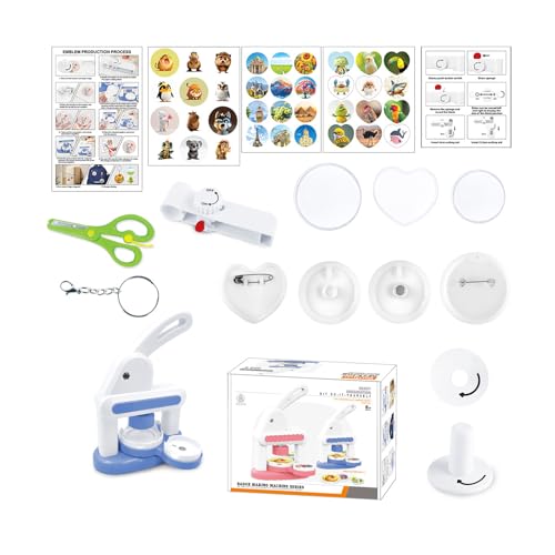 DEKKRYNFV Kids Customized Badge Pin Maker Tool 3in1 Handwerk Brosche Pin Maschine Bildungshandwerksaktivität Kleinkind Geburtstagsgeschenkabzeichen Herstellung Maschine von DEKKRYNFV