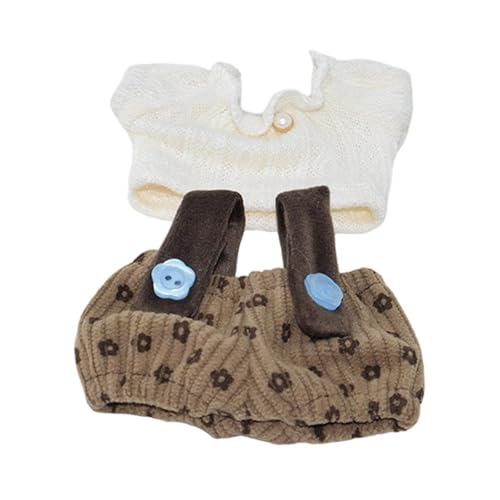 DEKKRYNFV Kreatives Baumwollpuppen Kleidungsstück Mit Top Und Hosenträgern Puppen Outfit Für 10 cm Plüsch Puppen Ankleidungszubehör Kleidung von DEKKRYNFV