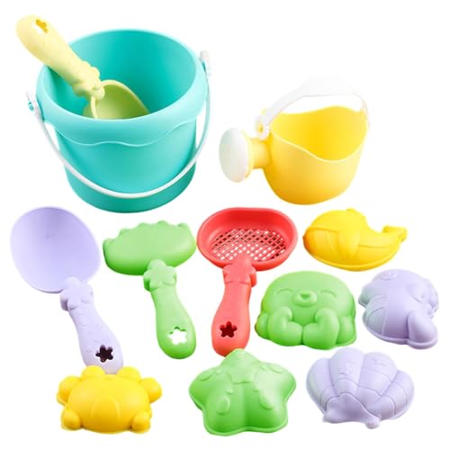 DEKKRYNFV Sandspielwerkzeug Set Sandschaufel Eimer Sandburg Spielzeug Für Kinder Mit Heller Farbe Für Eltern Kinder Strand Urlaub Outdoor Spielzubehör von DEKKRYNFV