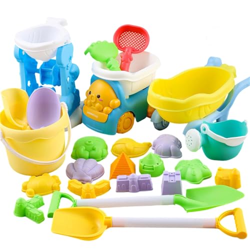 DEKKRYNFV Sandspielwerkzeug Set Sandschaufel Eimer Sandburg Spielzeug Für Kinder Mit Heller Farbe Für Eltern Kinder Strand Urlaub Outdoor Spielzubehör von DEKKRYNFV
