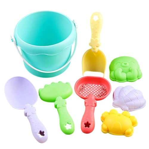DEKKRYNFV Sandspielwerkzeug Set Sandschaufel Eimer Sandburg Spielzeug Für Kinder Mit Heller Farbe Für Eltern Kinder Strand Urlaub Outdoor Spielzubehör von DEKKRYNFV