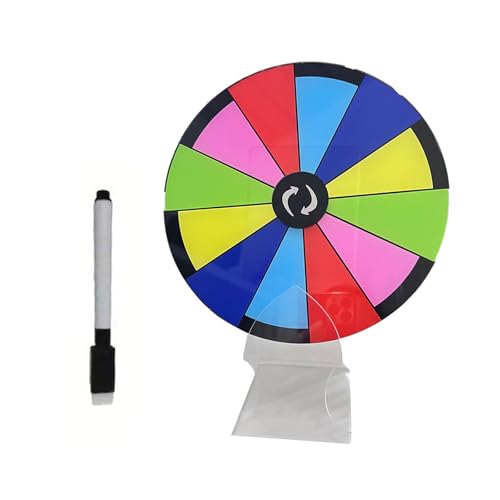 DEKKRYNFV Tabletop Preis Kurvenschild Löschbar Wiederverwendbares Vermögen Rad Lucky Draws Drehung Rad Tisch Lotterie Maschine Kurvenpreis von DEKKRYNFV