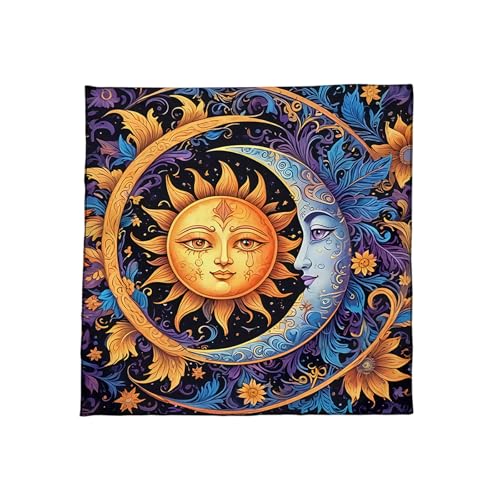 Divinationen Tischdecke Sonnenmond Muster Astrologie Tarotkarte Tischdecke Altars Stoff Göttlichkeit Brettspiel Accessoire Kartentisch Tuch Wand Dekore von DEKKRYNFV
