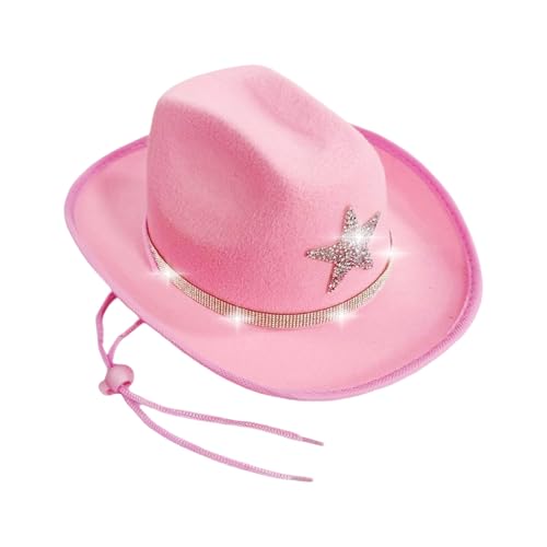 Kinder Hüte Mit Glänzenden Stern Strasssteinen Dekors Fedoras Für Halloween Event Dressing Accessoire Children Rassonstones Western von DEKKRYNFV